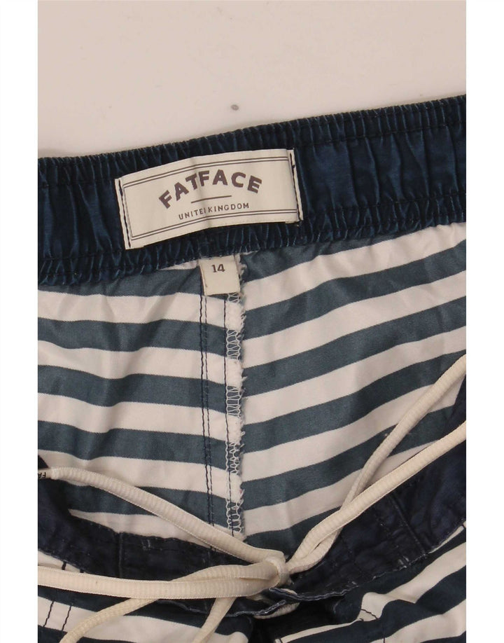 Pantaloncini da bagno da donna Fat Face UK 14 Grande poliestere a righe blu navy