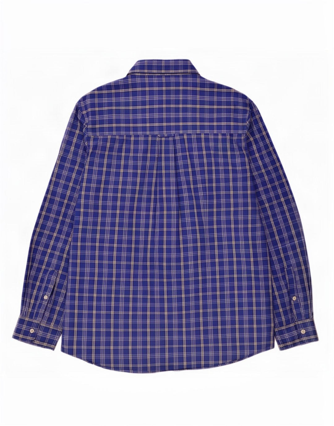 Chaps Camicia da uomo Easy Care, cotone a quadri blu grandi