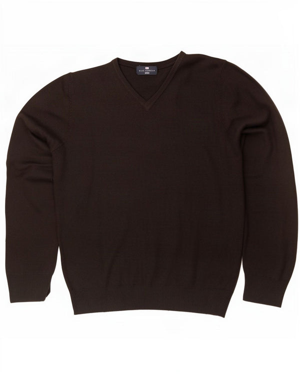 Maglione da uomo con scollo a V blu Harbour Marks & Spencer piccolo acrilico nero