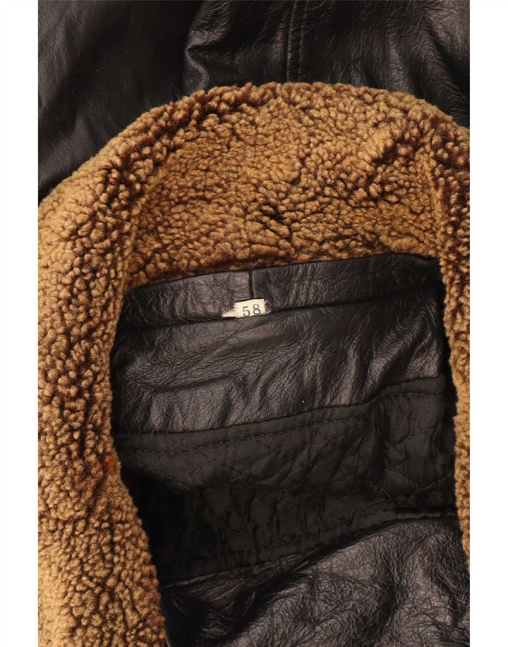 Giacca in pelle da uomo Suprema IT 58 4XL Nera