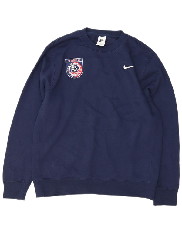 Felpa grafica da uomo Nike Felpa grande in cotone blu navy sportivo