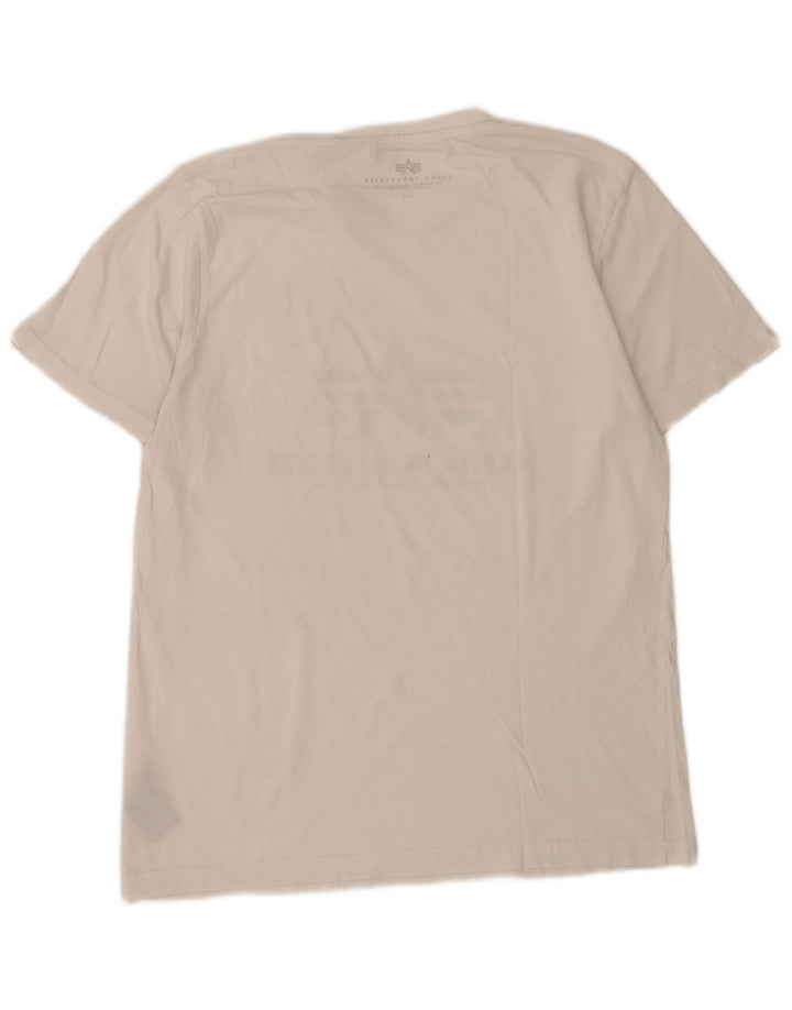 T-shirt grafica da uomo Alpha Industries in cotone bianco medio