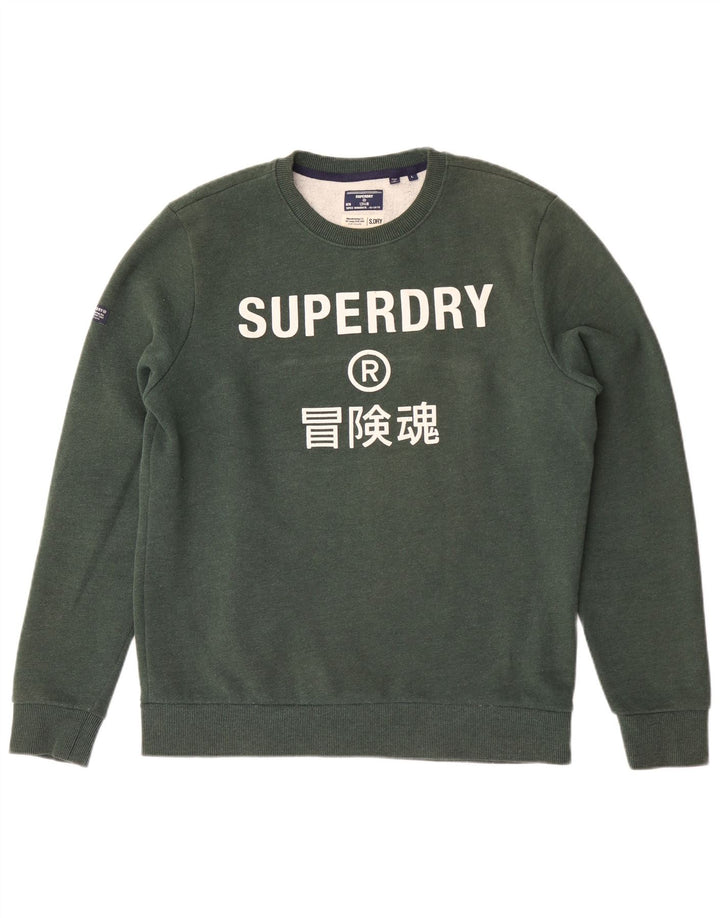 Felpa grafica da uomo Superdry Maglione grande cotone verde