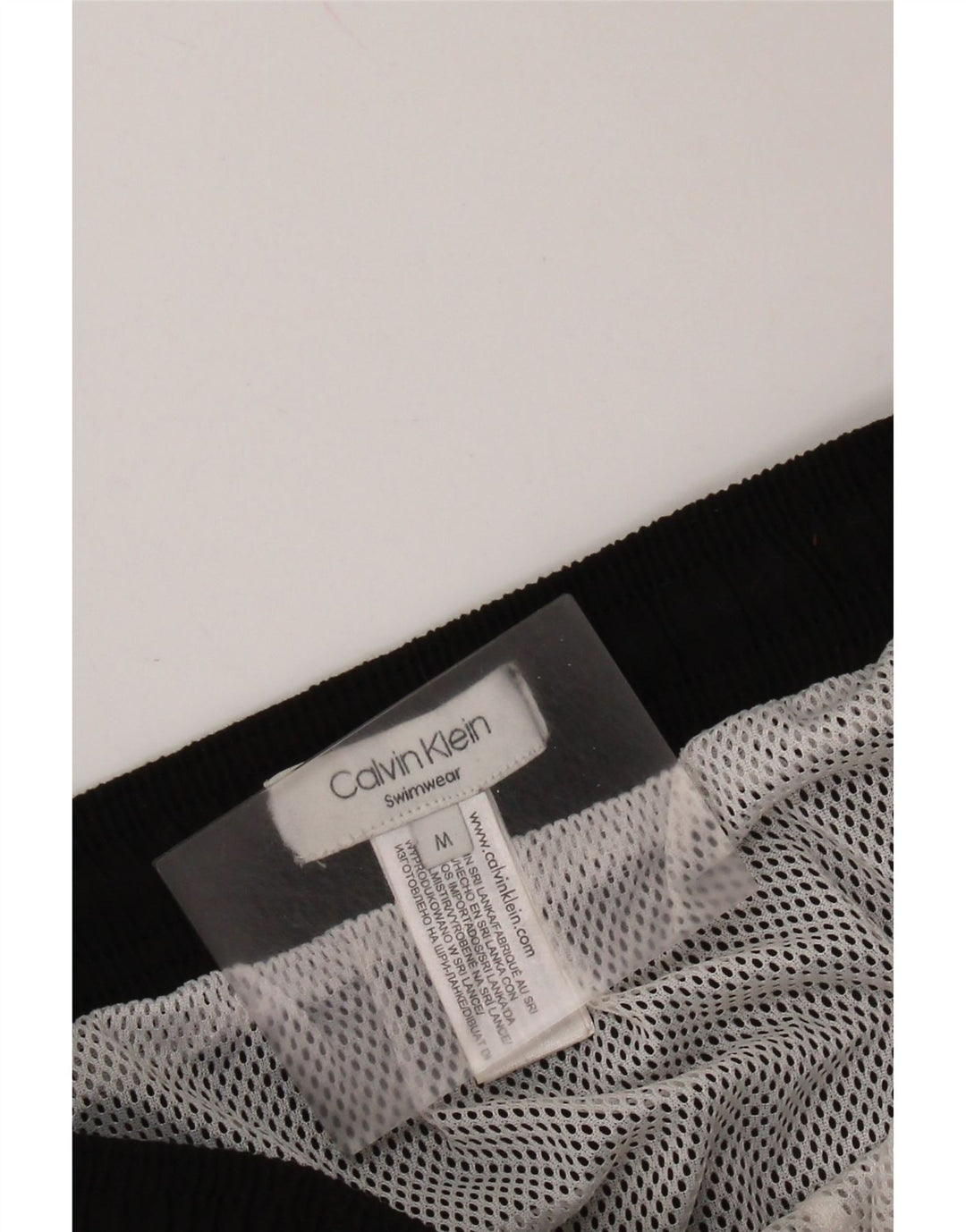 CALVIN KLEIN Pantaloncini da bagno con grafica da donna UK 14 Poliestere nero medio