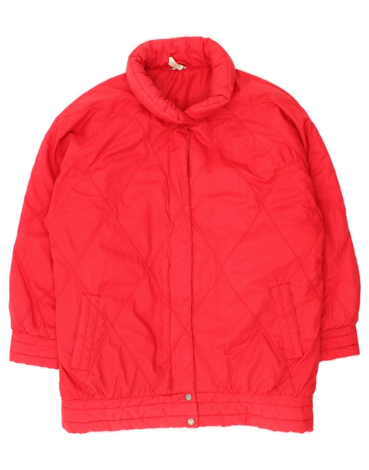 VINTAGE Womens Oversized Padded Jacket US 14 XL Pink Polyester Vintage Vintage and Second-Hand Vintage from Messina Hembry 