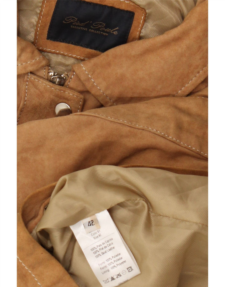 Giacca blazer militare vintage a maniche corte da donna IT 42 Marrone medio