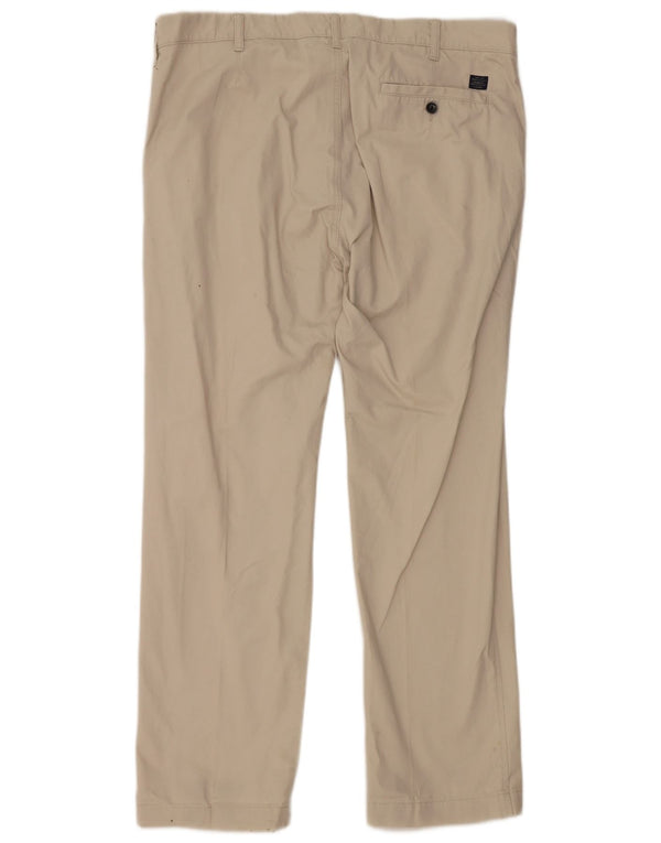 Marks & Spencer Mens Straight Chino Trousers W40 L31 Off White Cotton