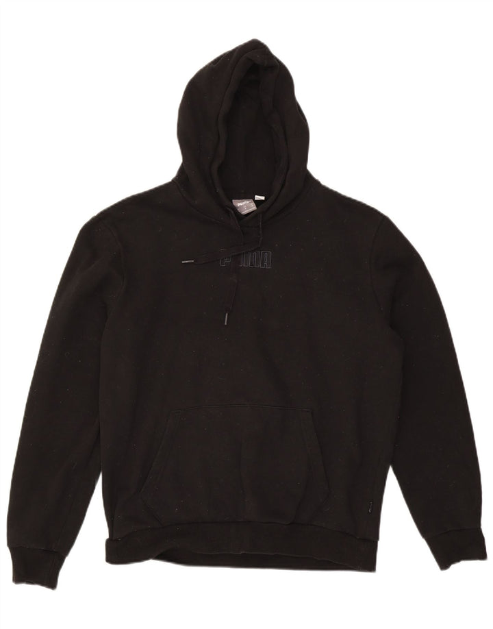 Felpa con cappuccio grafica PUMA da uomo, cotone nero medio