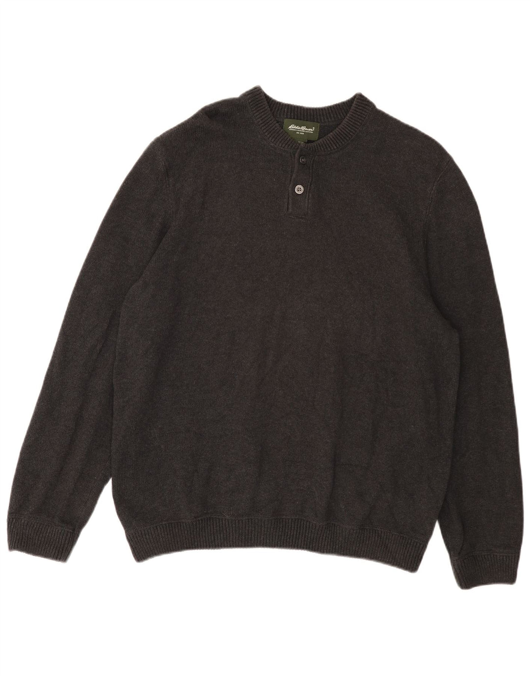 EDDIE BAUER Maglione girocollo da uomo XL in cotone grigio