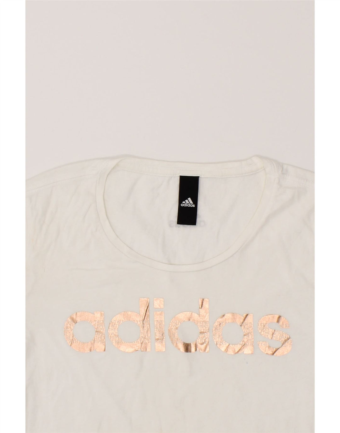 ADIDAS Womens Graphic T-Shirt Top UK 12 Medium White Vintage Adidas and Second-Hand Adidas from Messina Hembry 