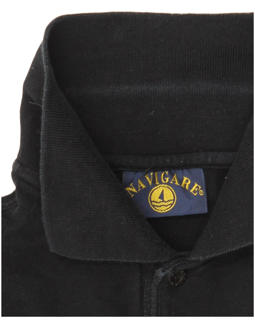 Polo da uomo NAVIGARE in cotone nero medio