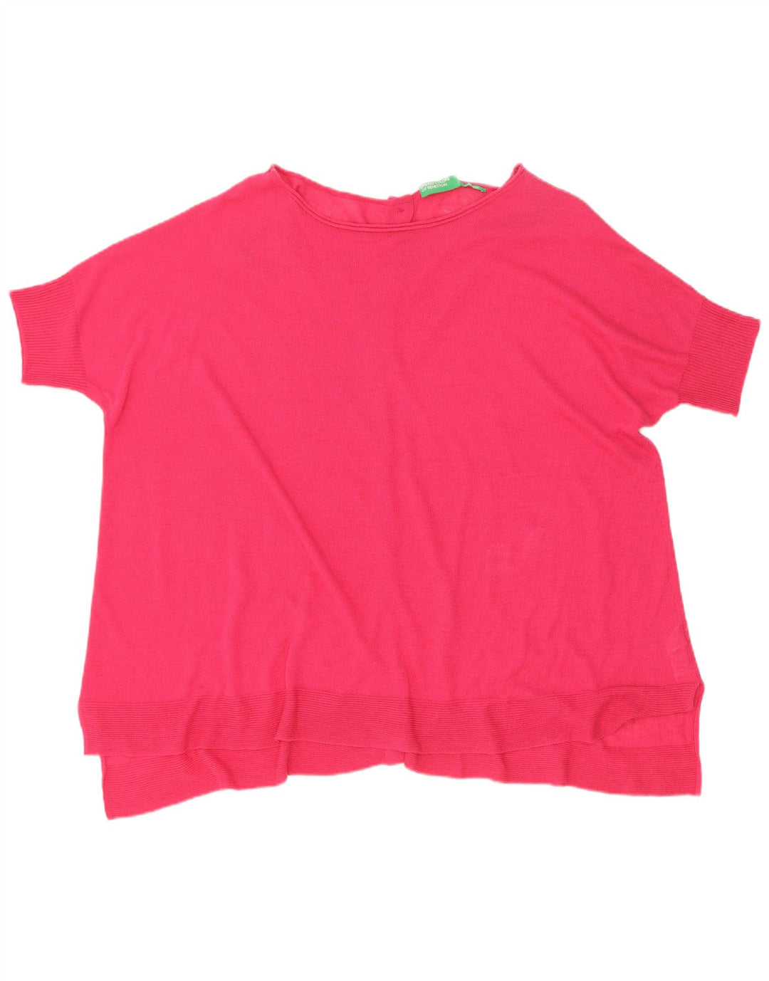 Maglione cardigan oversize a maniche corte da donna Benetton UK 14 Rosa medio