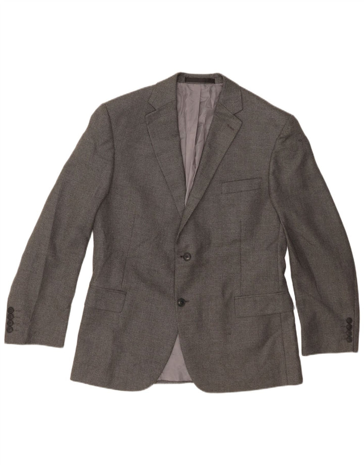 Giacca blazer a 2 bottoni Marks & Spencer da uomo UK 44 2XL poliestere grigio