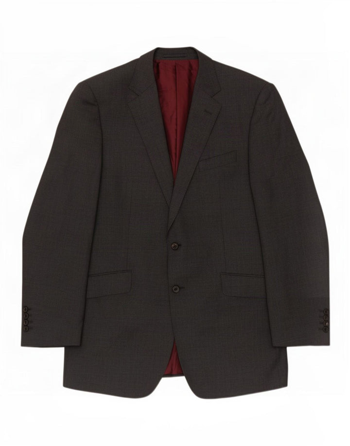 Giacca blazer lunga a 2 bottoni Marks & Spencer da uomo UK 42 grande lana grigia
