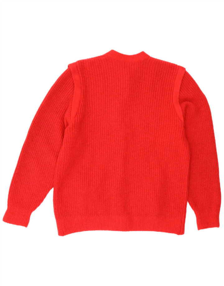 Maglione cardigan da donna vintage UK 16 grande rosso