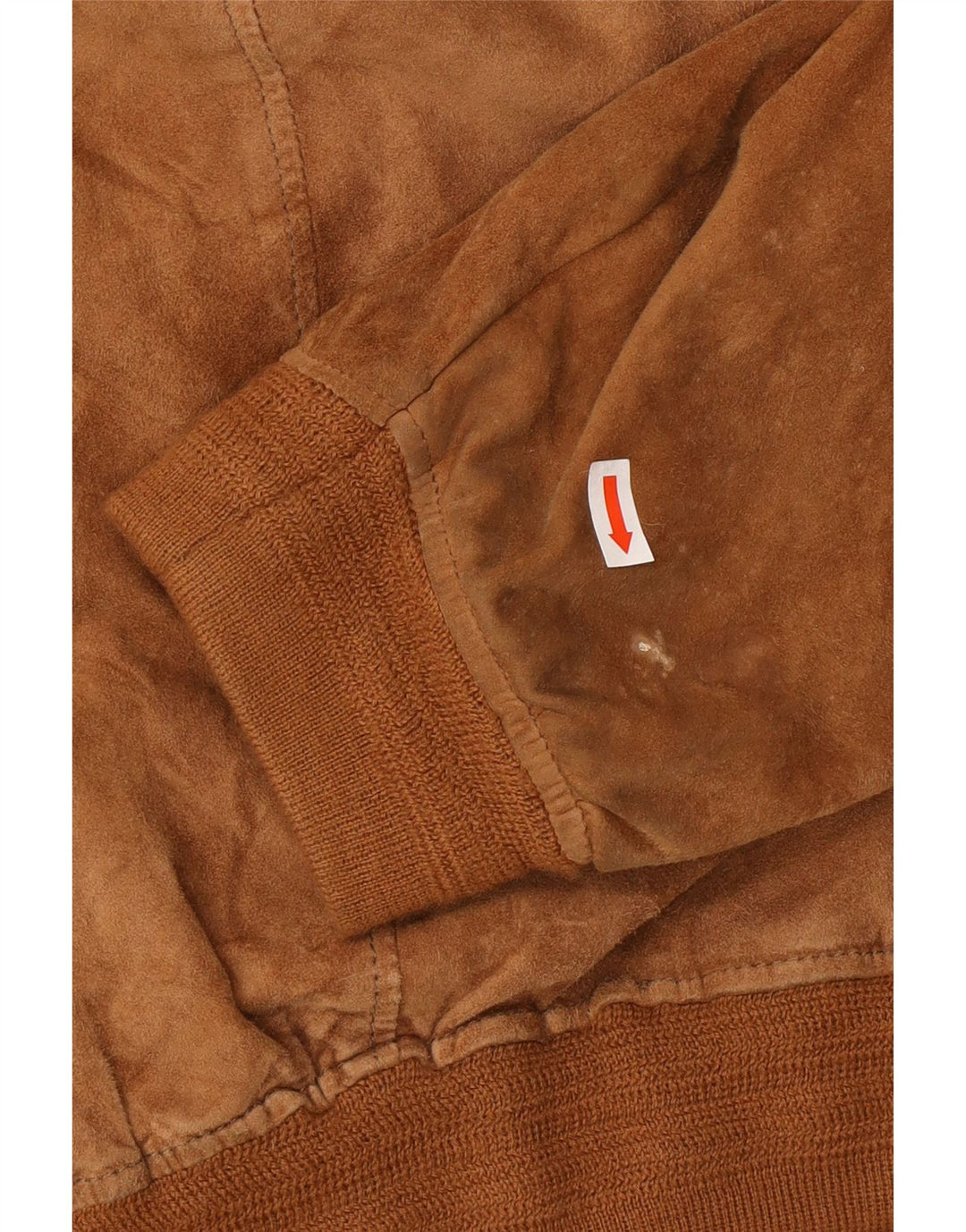 Giubbotto bomber in pelle scamosciata vintage da uomo UK 40 grande marrone