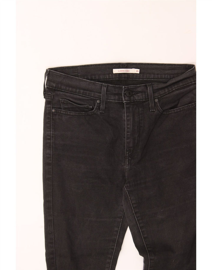 LEVI'S Womens Slimming Skinny Jeans W29 L26 Black Cotton Vintage Levi's and Second-Hand Levi's from Messina Hembry 
