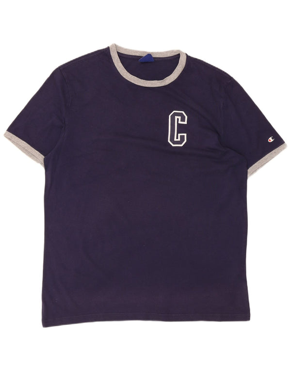 T-shirt grafica da uomo Champion Top XL in cotone blu navy