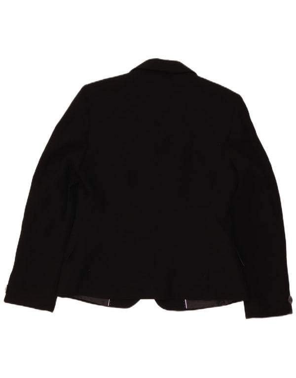 Giacca blazer corta a 1 bottone Marks & Spencer da donna UK 14 media nera