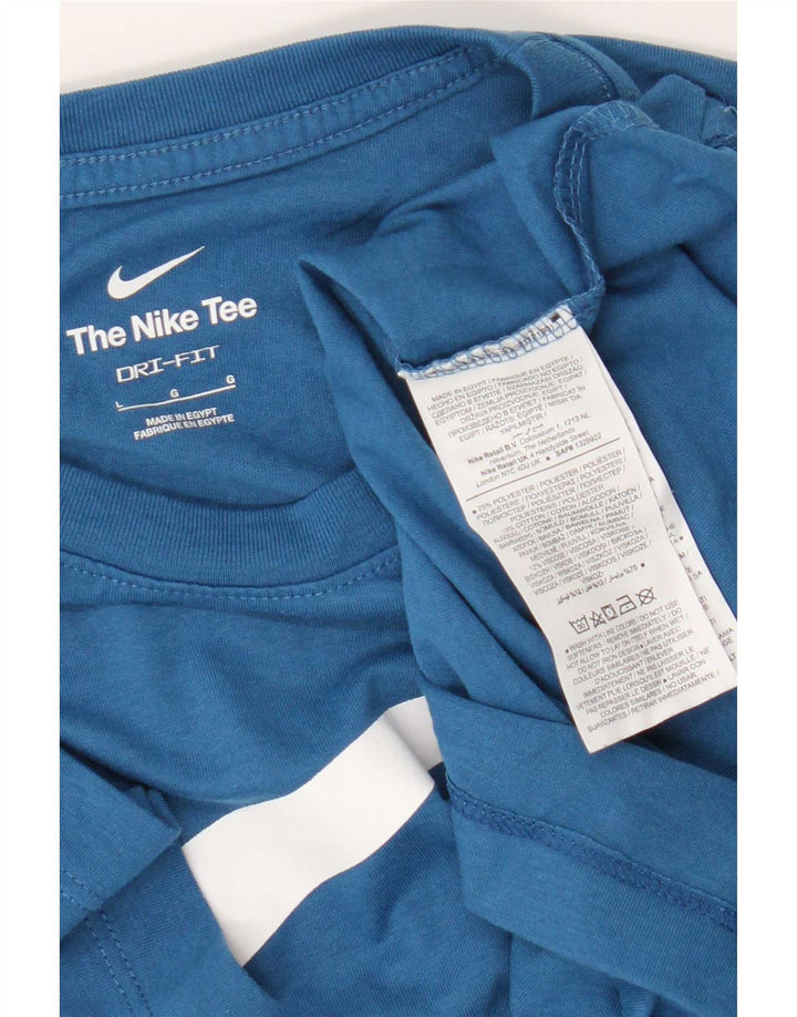 T-shirt grafica Nike Dri Fit da uomo, grande, in poliestere blu