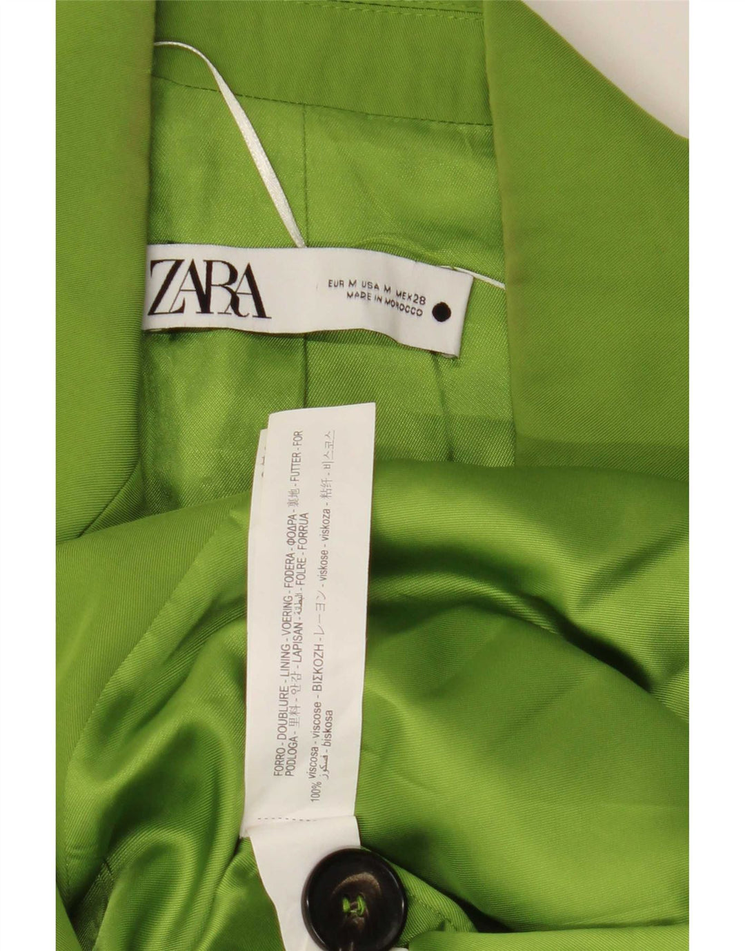 Giacca blazer doppiopetto senza maniche da donna Zara UK 14 verde medio