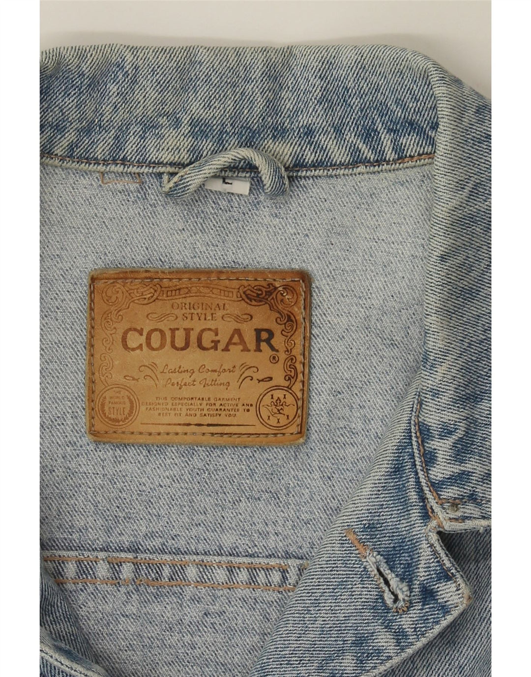 VINTAGE Womens Denim Jacket UK 16 Large Blue Cotton Vintage Vintage and Second-Hand Vintage from Messina Hembry 