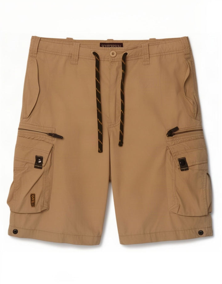Pantaloncini cargo da uomo Scotch & Soda medi W32 in nylon beige