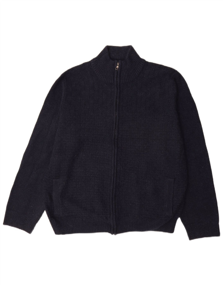 Maglione cardigan con zip intera da uomo Marks & Spencer XL blu navy acrilico