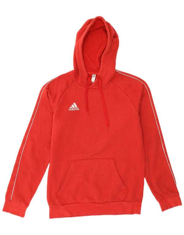 Felpa con cappuccio da donna Adidas UK 10 piccola in cotone rosso