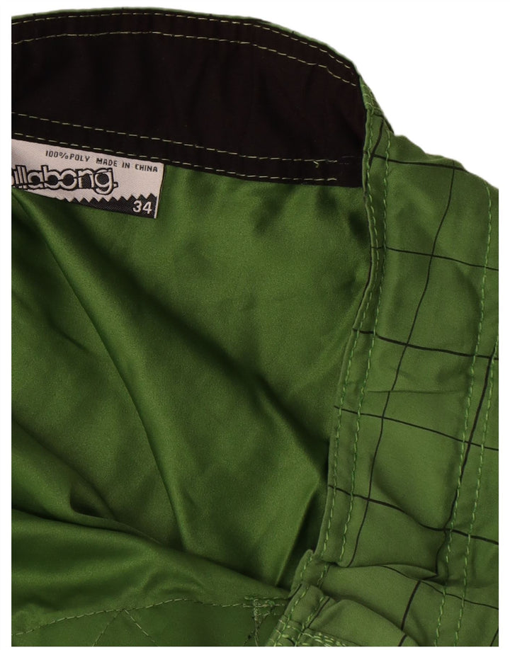Pantaloncini da bagno grafici da uomo Billabong, poliestere grande a quadri verdi