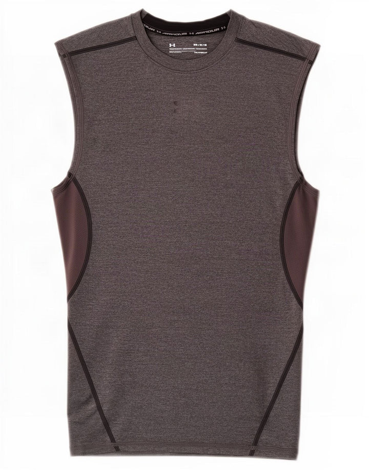 Canottiera Under Armour da uomo Heat Gear Top grigio medio color block