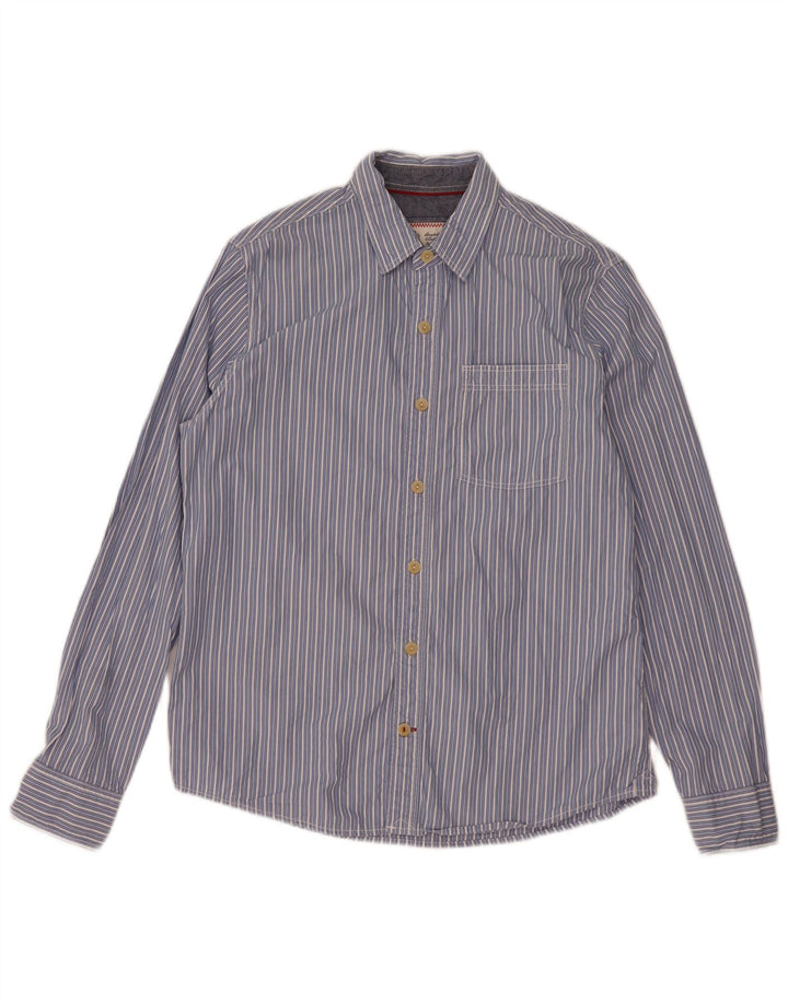 Camicia da uomo Fat Face in cotone a righe blu medio