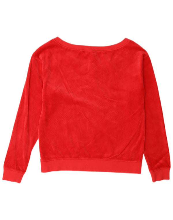 Juicy Couture Felpa oversize in velluto da donna UK 6 XS Cotone rosso