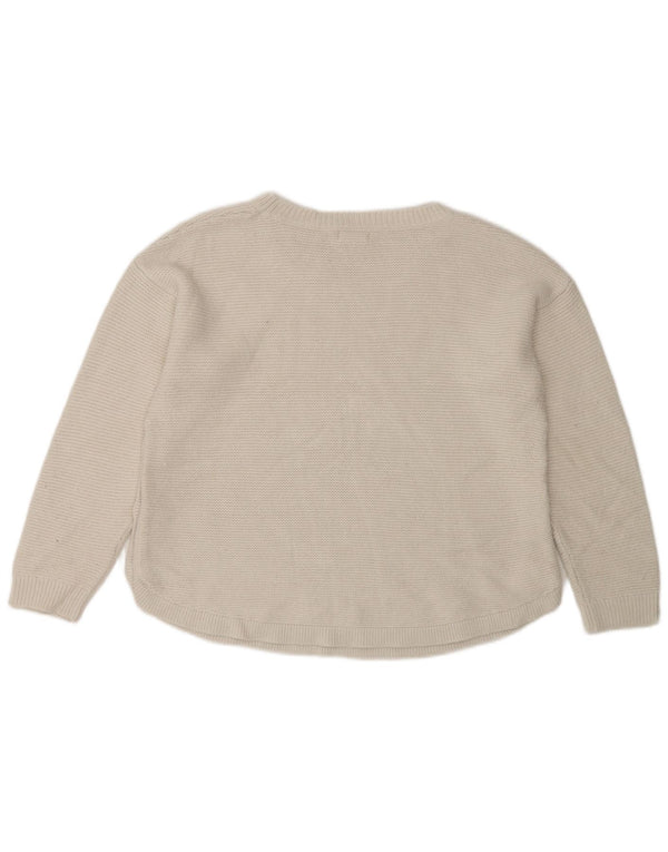 Maglione maglione con scollo a barca da donna Fat Face UK 12 Acrilico bianco medio