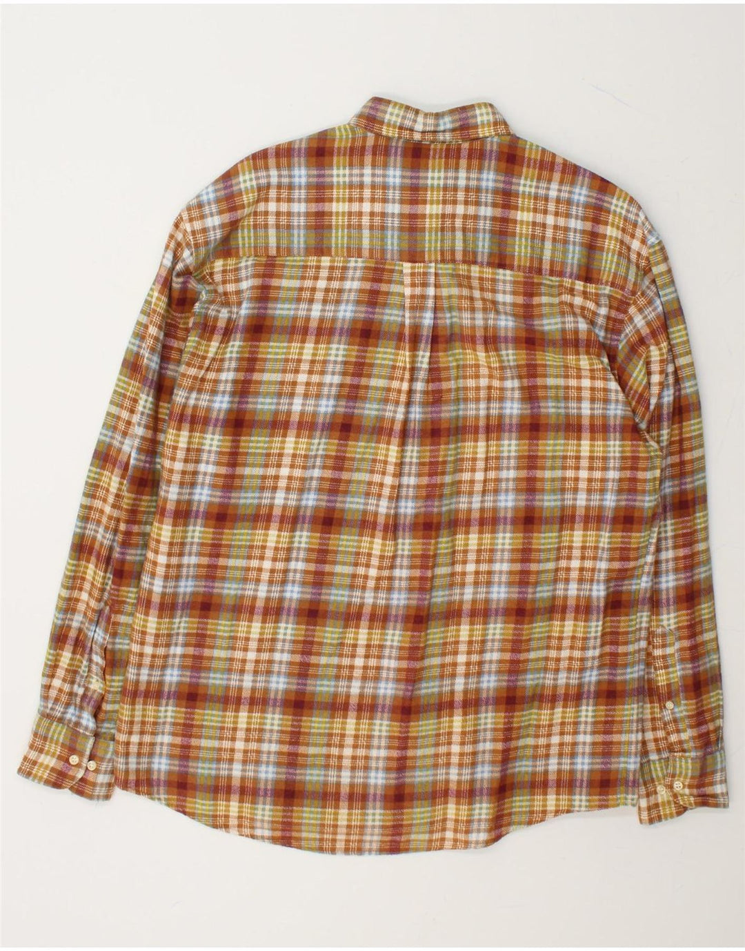 BERNARDI Mens Flannel Shirt Large Brown Check Cotton Vintage Bernardi and Second-Hand Bernardi from Messina Hembry 