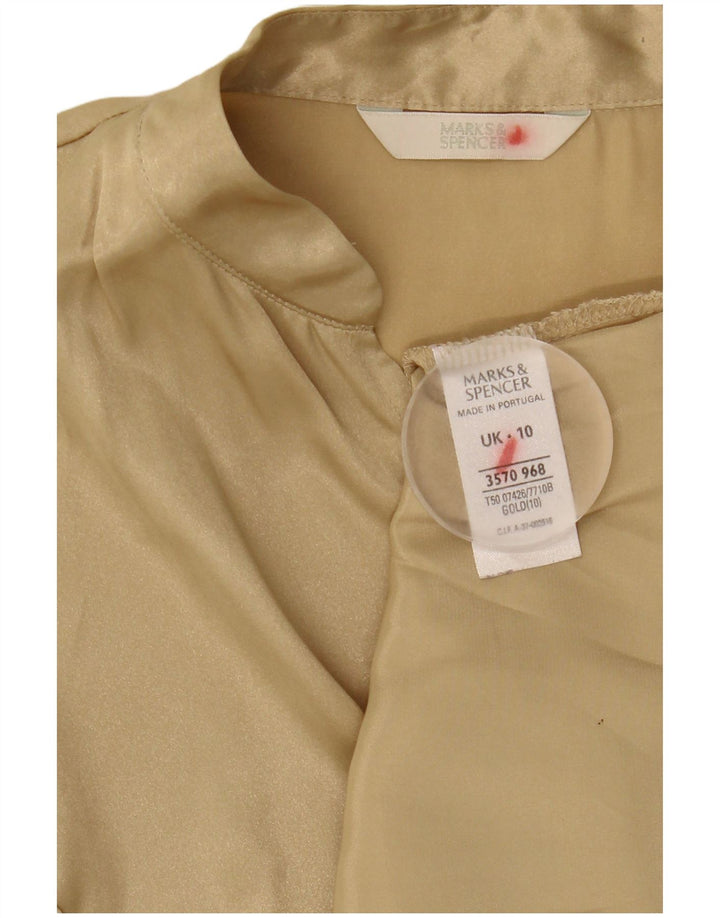 Camicetta senza maniche da donna Marks & Spencer UK 10 Small Poliestere dorato