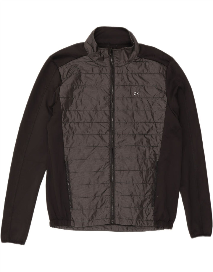 Giacca da ginnastica da uomo Calvin Klein, giacca grande, in nylon nero