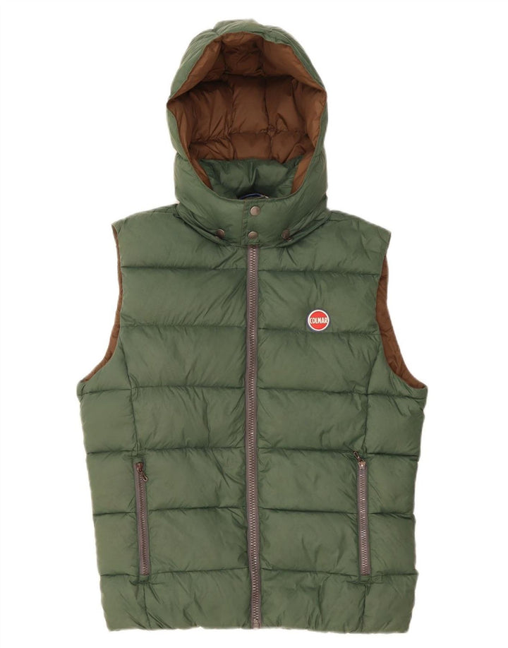 Gilet imbottito con cappuccio da uomo COLMAR IT 48 Verde medio Poliammide