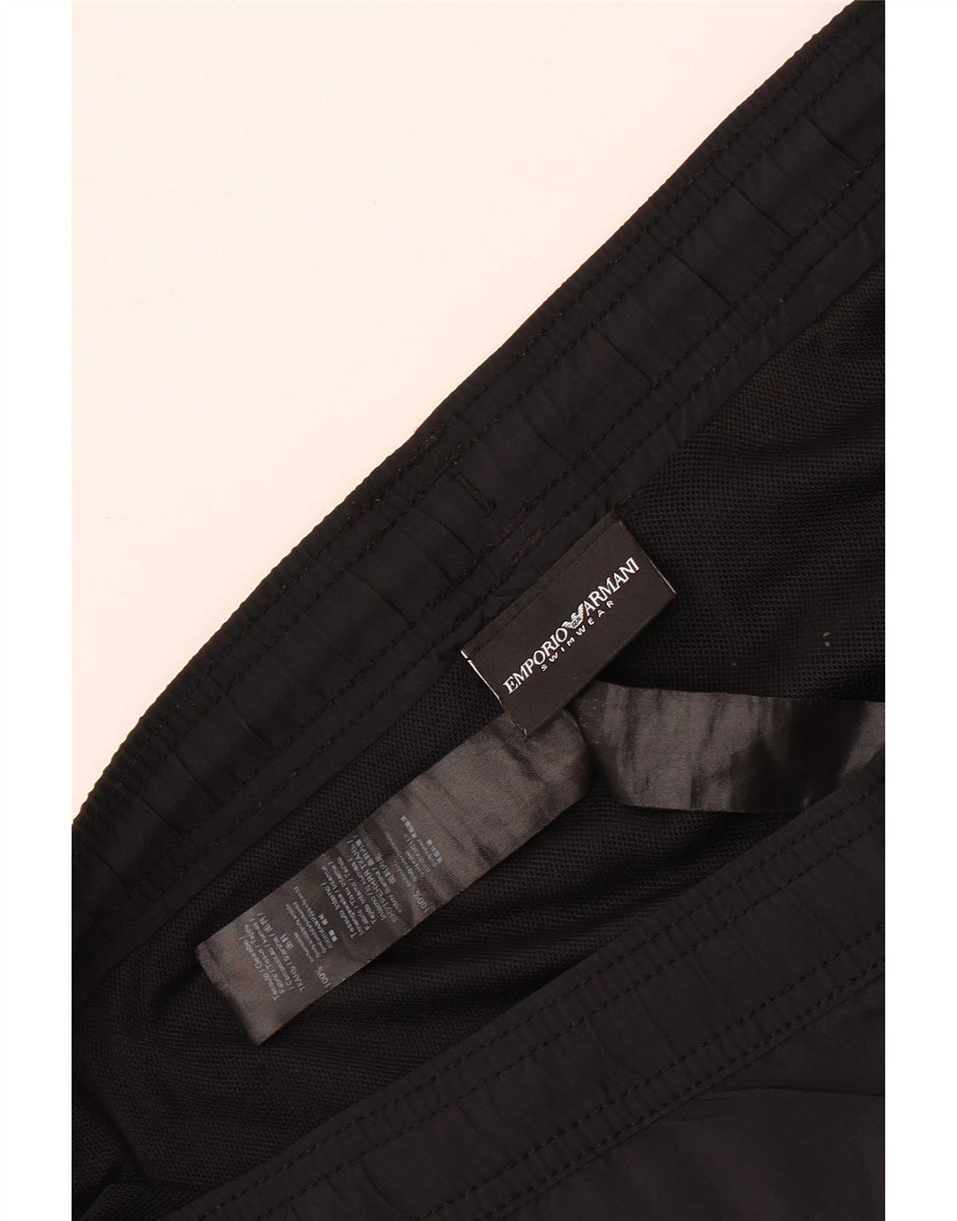 Pantaloncini da bagno grafici da uomo Emporio Armani EU 48 medio nero poliammide