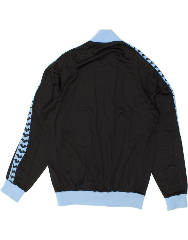 ARENA Mens Graphic Tracksuit Top Jacket Medium Black Colourblock Vintage Arena and Second-Hand Arena from Messina Hembry 