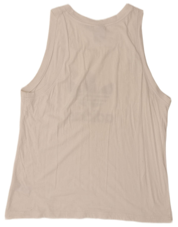 Canotta grafica da uomo Adidas XL in cotone bianco