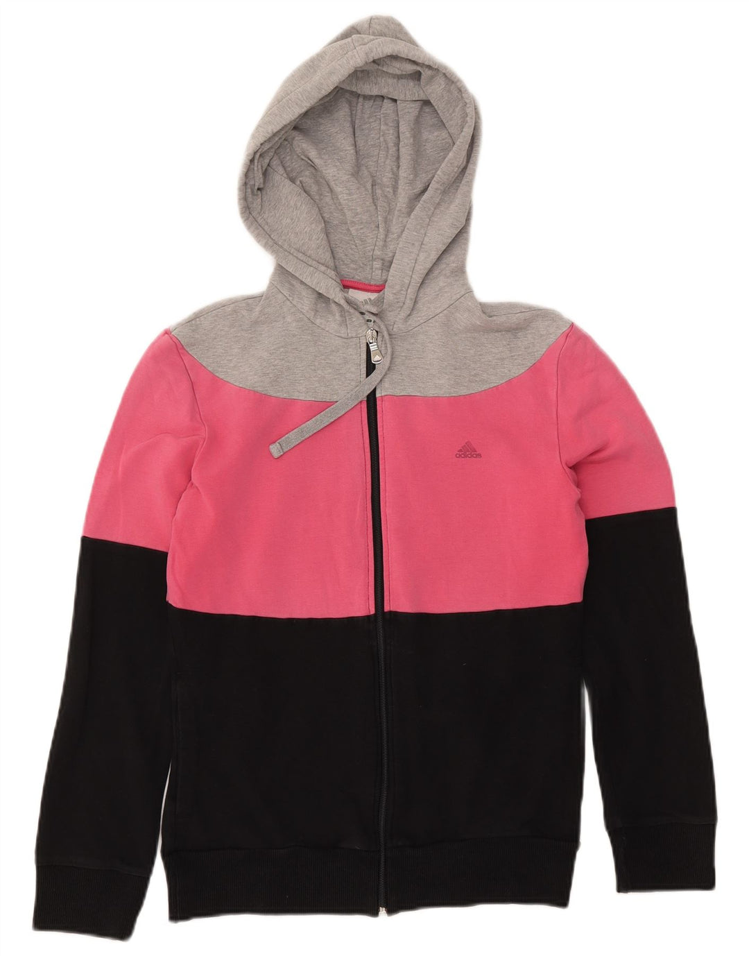 Maglione con cappuccio e zip da donna ADIDAS UK 12 Medium multicolore Colourblock