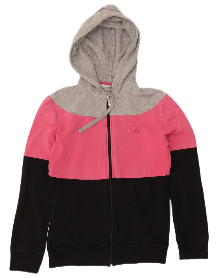 Maglione con cappuccio e zip da donna ADIDAS UK 12 Medium multicolore Colourblock
