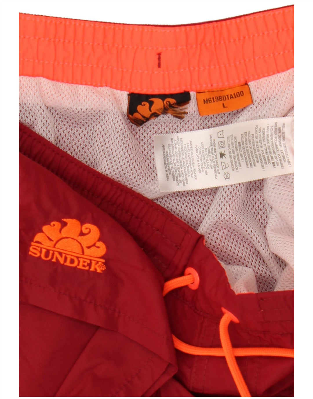 Pantaloncini da bagno da uomo Sundek grandi in nylon rosso