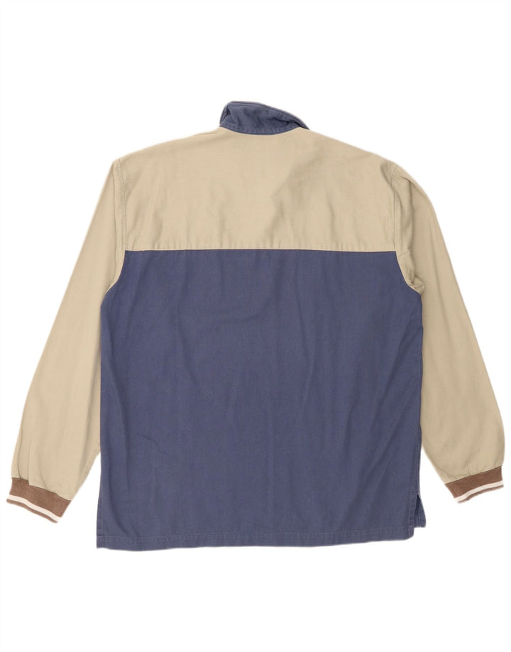 Felpa North Sails da uomo con zip e collo, in cotone color block blu medio