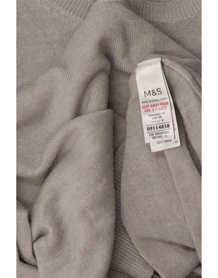 Maglione maglione oversize con scollo a barca da donna Marks & Spencer UK 10 piccolo grigio