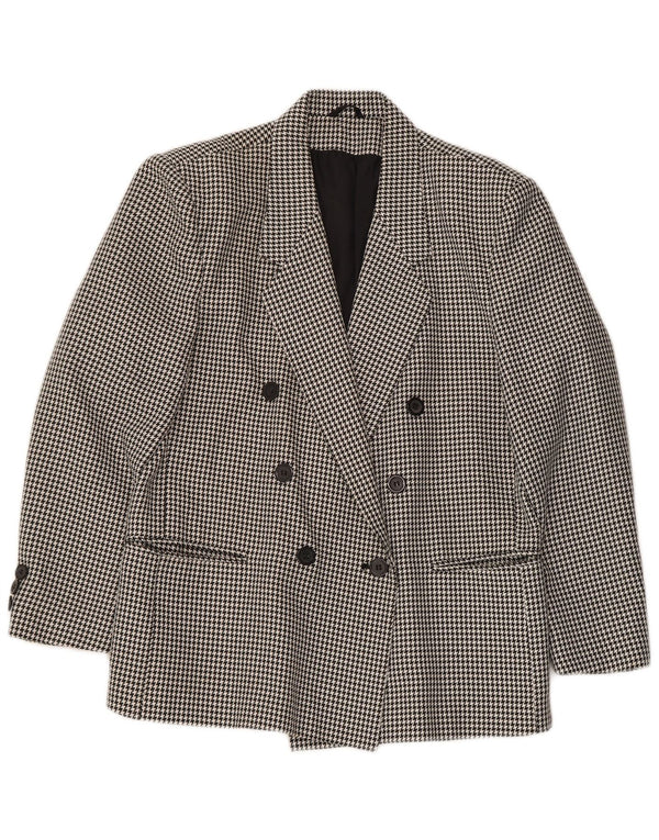 Giacca blazer doppiopetto da donna CLASSIC UK 14 grande pied de poule nero