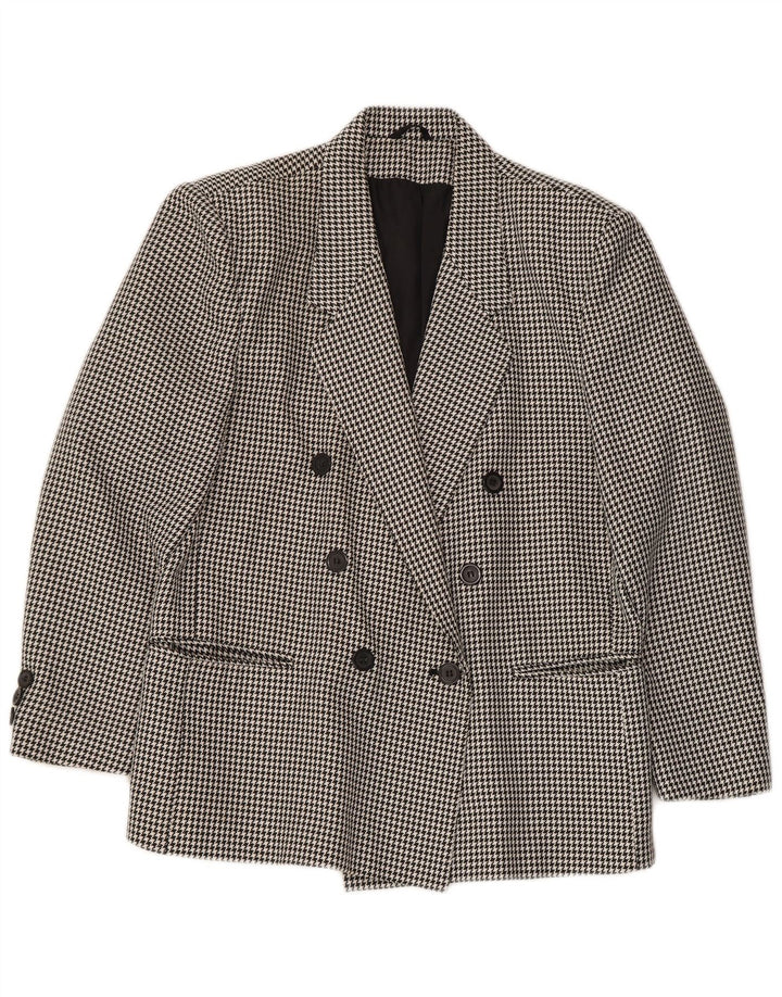 Giacca blazer doppiopetto da donna CLASSIC UK 14 grande pied de poule nero