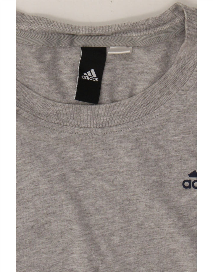 ADIDAS Womens T-Shirt Top UK 10 Small Grey Vintage Adidas and Second-Hand Adidas from Messina Hembry 
