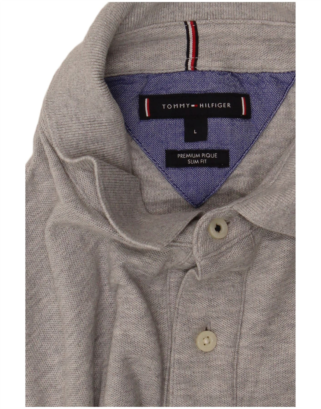 Polo slim fit da uomo Tommy Hilfiger grande grigia chiazzata